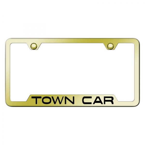 Autogold® - License Plate Frame with Laser Etched Town Car Logo and Cut-Out