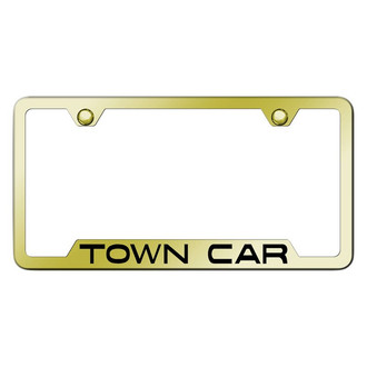 Autogold® - Gold License Plate Frame with Laser Etched Town Car Logo and Cut-Out