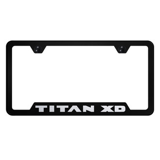 Autogold® - Black License Plate Frame with Laser Etched Titan XD Logo and Cut-Out