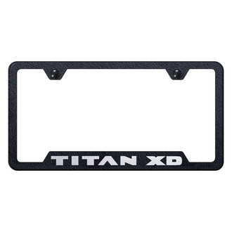 Autogold® - Rugged Black License Plate Frame with Laser Etched Titan XD Logo and Cut-Out