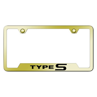 Autogold® - Gold License Plate Frame with Laser Etched Type S Logo and Cut-Out