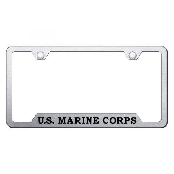 Autogold® - License Plate Frame with Laser Etched U.S. Marine Corps Logo and Cut-Out