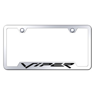 Autogold® - Chrome License Plate Frame with Laser Etched Viper Logo and Cut-Out