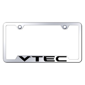 Autogold® - Chrome License Plate Frame with Laser Etched VTEC Logo and Cut-Out