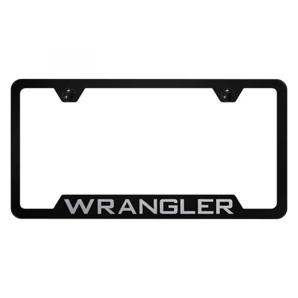 Autogold® - License Plate Frame with Laser Etched Wrangler Logo and Cut-Out