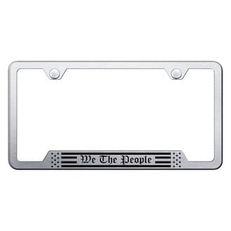 Autogold® - License Plate Frame with Laser Etched We The People Flag and Cut-Out