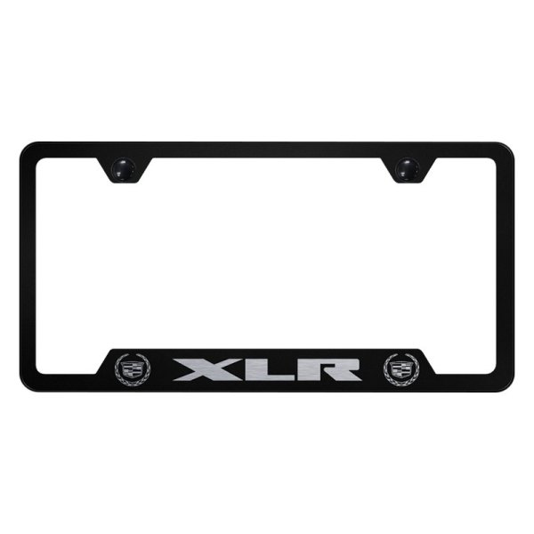 Autogold® - License Plate Frame with Laser Etched XLR Old Logo and Dual Cadillac Emblem and Cut-Out