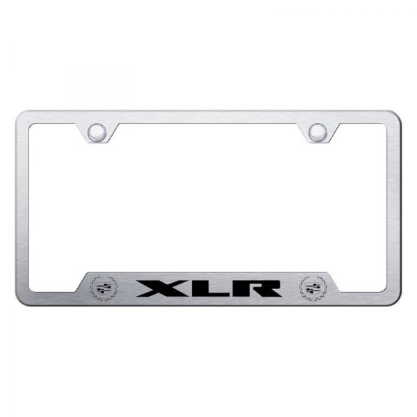 Autogold® - License Plate Frame with Laser Etched XLR Old Logo and Dual Cadillac Emblem and Cut-Out