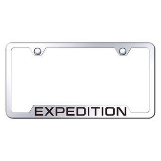 Autogold® - Chrome License Plate Frame with Laser Etched Expedition Logo and Cut-Out