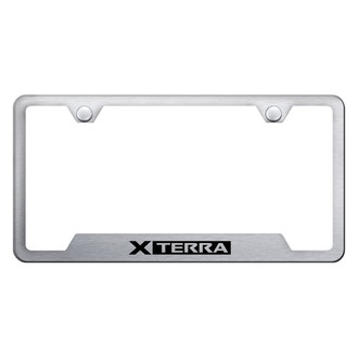 Autogold® - Brushed License Plate Frame with Laser Etched Xterra Logo and Cut-Out