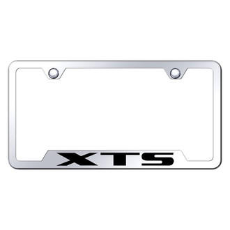 Autogold® - Chrome License Plate Frame with Laser Etched XTS Logo and Cut-Out