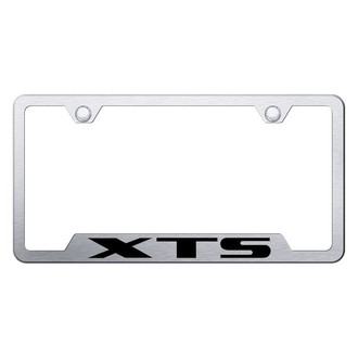 Autogold® - Brushed License Plate Frame with Laser Etched XTS Logo and Cut-Out