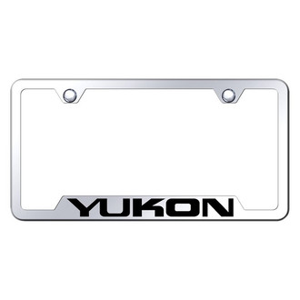 Autogold® - Chrome License Plate Frame with Laser Etched Yukon Logo and Cut-Out