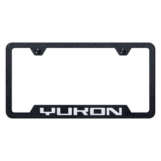 Autogold® - Rugged Black License Plate Frame with Laser Etched Yukon Logo and Cut-Out