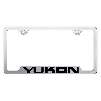 Autogold® - Brushed License Plate Frame with Laser Etched Yukon Logo and Cut-Out