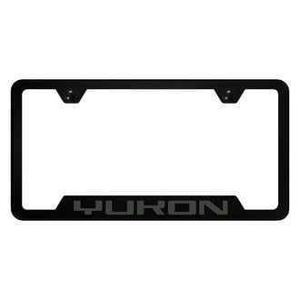 Autogold® - UV Printed Black License Plate Frame with Yukon Ghost Logo and Cut-Out