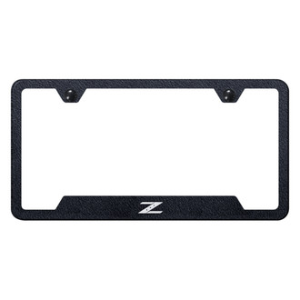Autogold® - Rugged Black License Plate Frame with Laser Etched Z Logo and Cut-Out