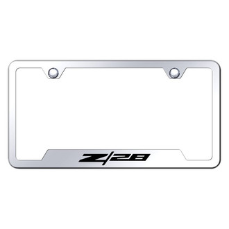 Autogold® - Chrome License Plate Frame with Laser Etched Z28 Logo and Cut-Out