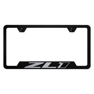 Autogold® - Black License Plate Frame with Laser Etched ZL1 Logo and Cut-Out