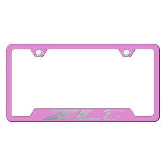 Autogold® - Pink License Plate Frame with Laser Etched ZL1 Logo and Cut-Out