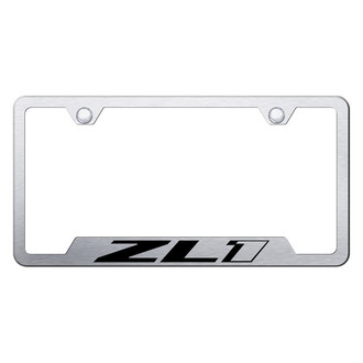 Autogold® - Brushed License Plate Frame with Laser Etched ZL1 Logo and Cut-Out