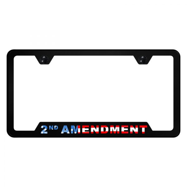 Autogold® - UV Printed License Plate Frame with Notched 2nd Amendment Logo