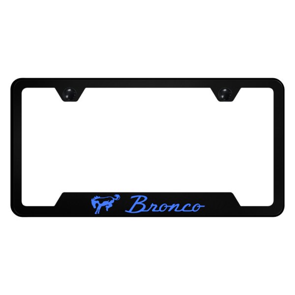 Autogold® - UV Printed License Plate Frame with Notched Bronco Logo