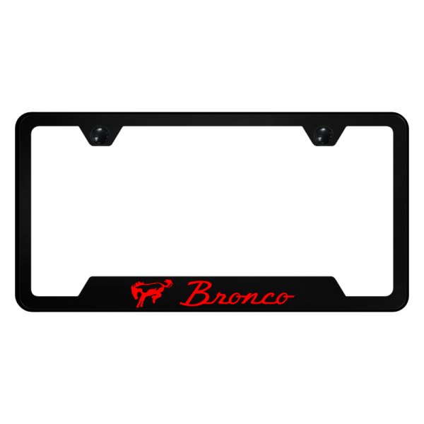 Autogold® - UV Printed License Plate Frame with Notched Bronco Logo