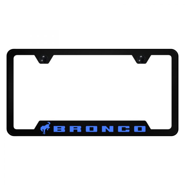 Autogold® - UV Printed License Plate Frame with Notched Bronco 2020 Logo