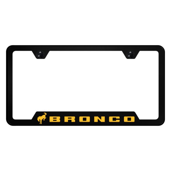 Autogold® - UV Printed License Plate Frame with Notched Bronco 2020 Logo