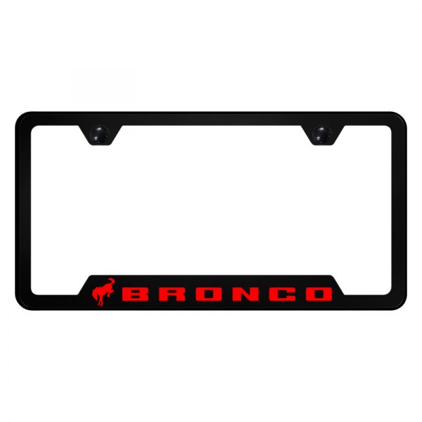 Autogold® - UV Printed License Plate Frame with Notched Bronco 2020 Logo