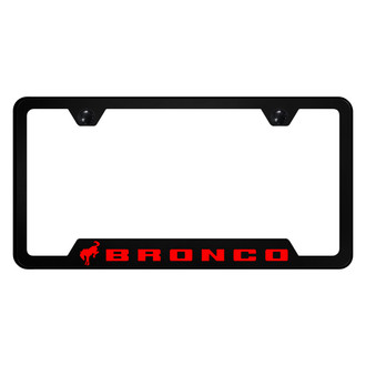 Autogold® - UV Printed Black License Plate Frame with Notched Bronco 2020 Logo