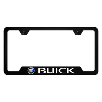 Autogold® - UV Printed Black License Plate Frame with Notched Buick Logo