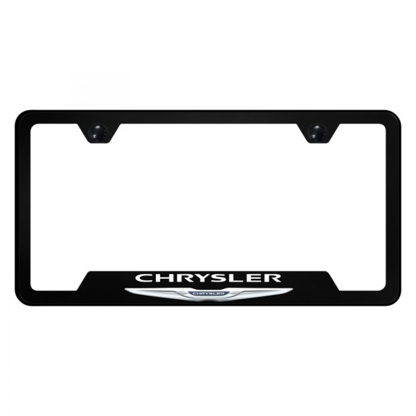Autogold® - UV Printed License Plate Frame with Notched Chrysler Logo and Emblem