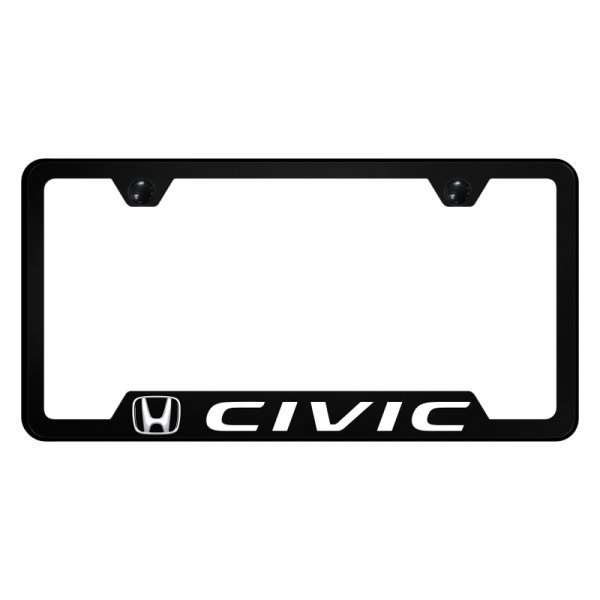 Autogold® - UV Printed License Plate Frame with Notched Civic Logo