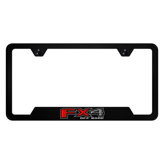 Autogold® - UV Printed Black License Plate Frame with Notched FX4 Logo