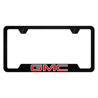 Autogold® - UV Printed Black License Plate Frame with Notched I Plead the Second Logo