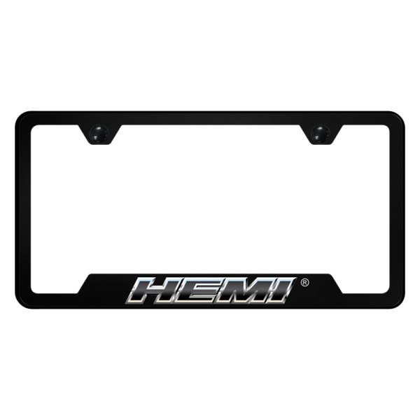 Autogold® - UV Printed License Plate Frame with Notched HEMI Logo