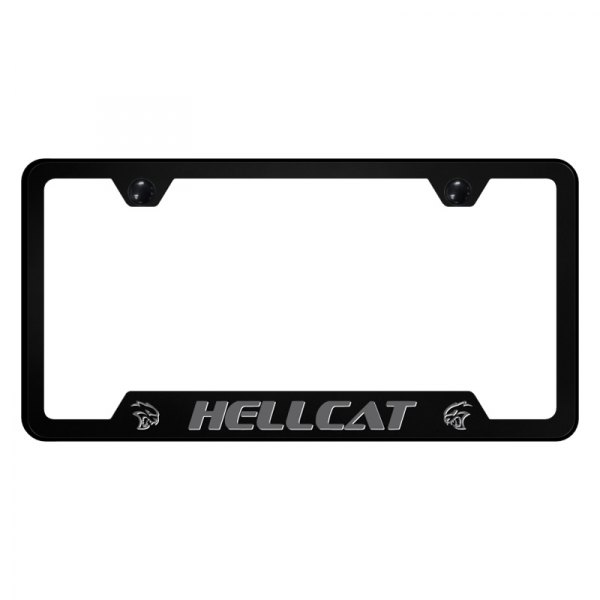 Autogold® - UV Printed License Plate Frame with Notched Hellcat Logo