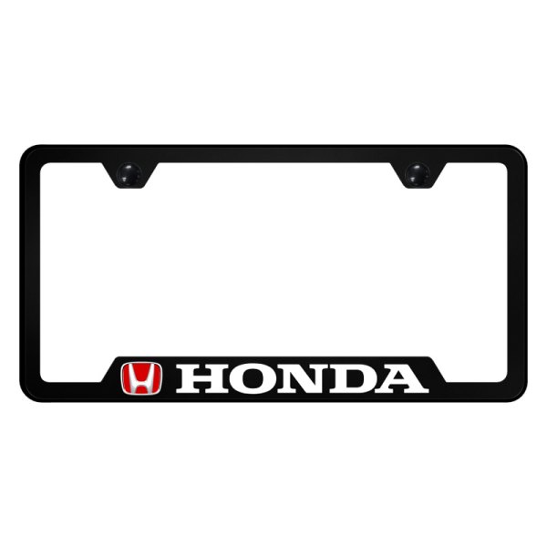Autogold® - UV Printed License Plate Frame with Notched Honda Logo