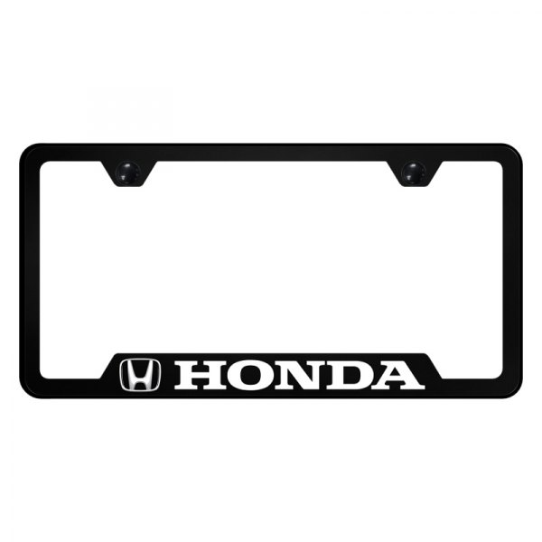 Autogold® - UV Printed License Plate Frame with Notched Honda Logo