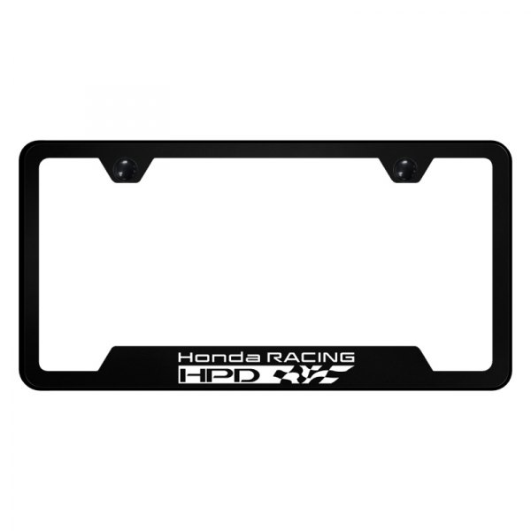 Autogold® - UV Printed License Plate Frame with Notched Honda Racing HPD Logo