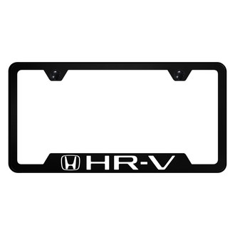 Autogold® - UV Printed Black License Plate Frame with Notched HR-V Logo