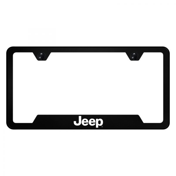 Autogold® - UV Printed License Plate Frame with Notched Jeep Logo