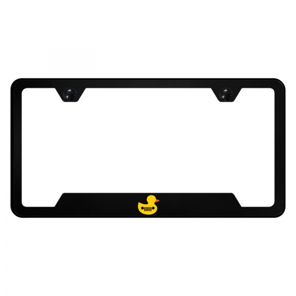 Autogold® - UV Printed License Plate Frame with Notched Jeep Duck Logo