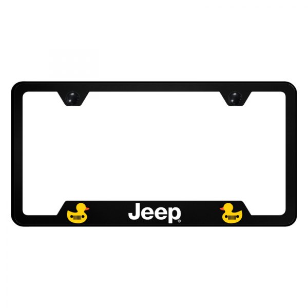 Autogold® - UV Printed License Plate Frame with Notched Jeep 2 Ducks Logo