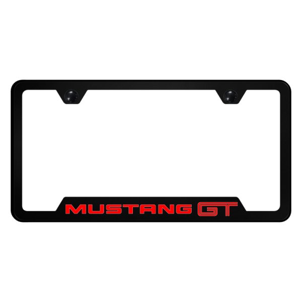 Autogold® - UV Printed License Plate Frame with Notched Mustang GT Logo