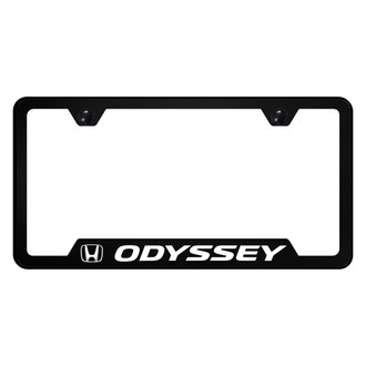 Autogold® - UV Printed Black License Plate Frame with Notched Odyssey Logo