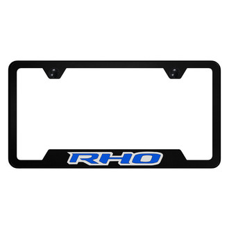 Autogold® - UV Printed Black License Plate Frame with Notched Blue RHO Logo