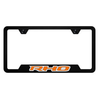 Autogold® - UV Printed Black License Plate Frame with Notched Orange RHO Logo